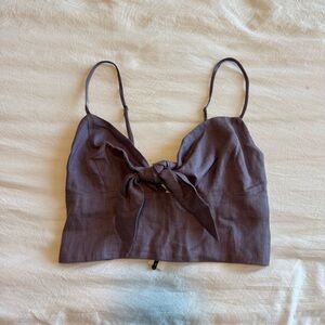 NWT Women's Purple Tie-Front Top